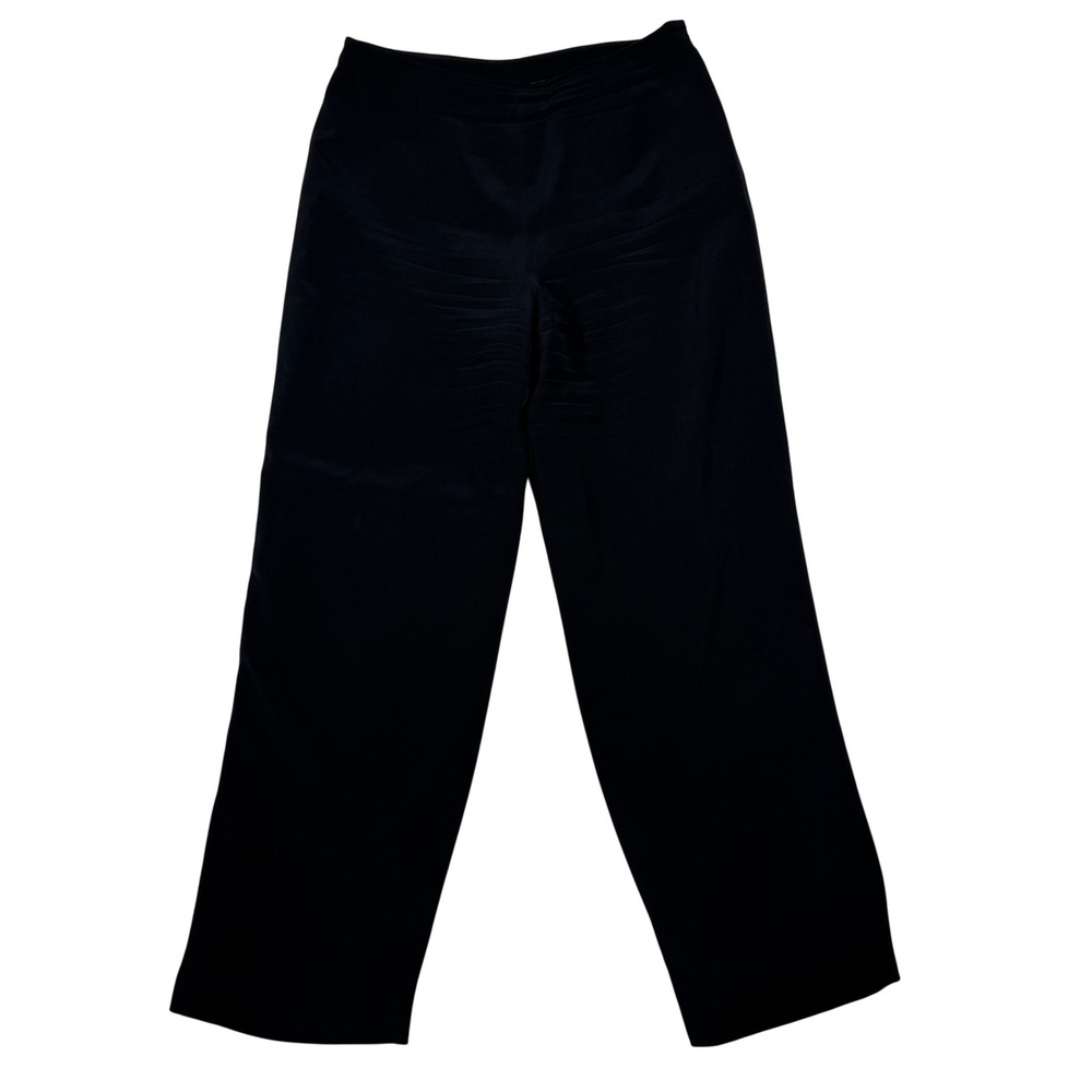 Talbots Black Wide Leg Dress Pants Trousers Side Zip Women 10 Casual Relaxed Fit